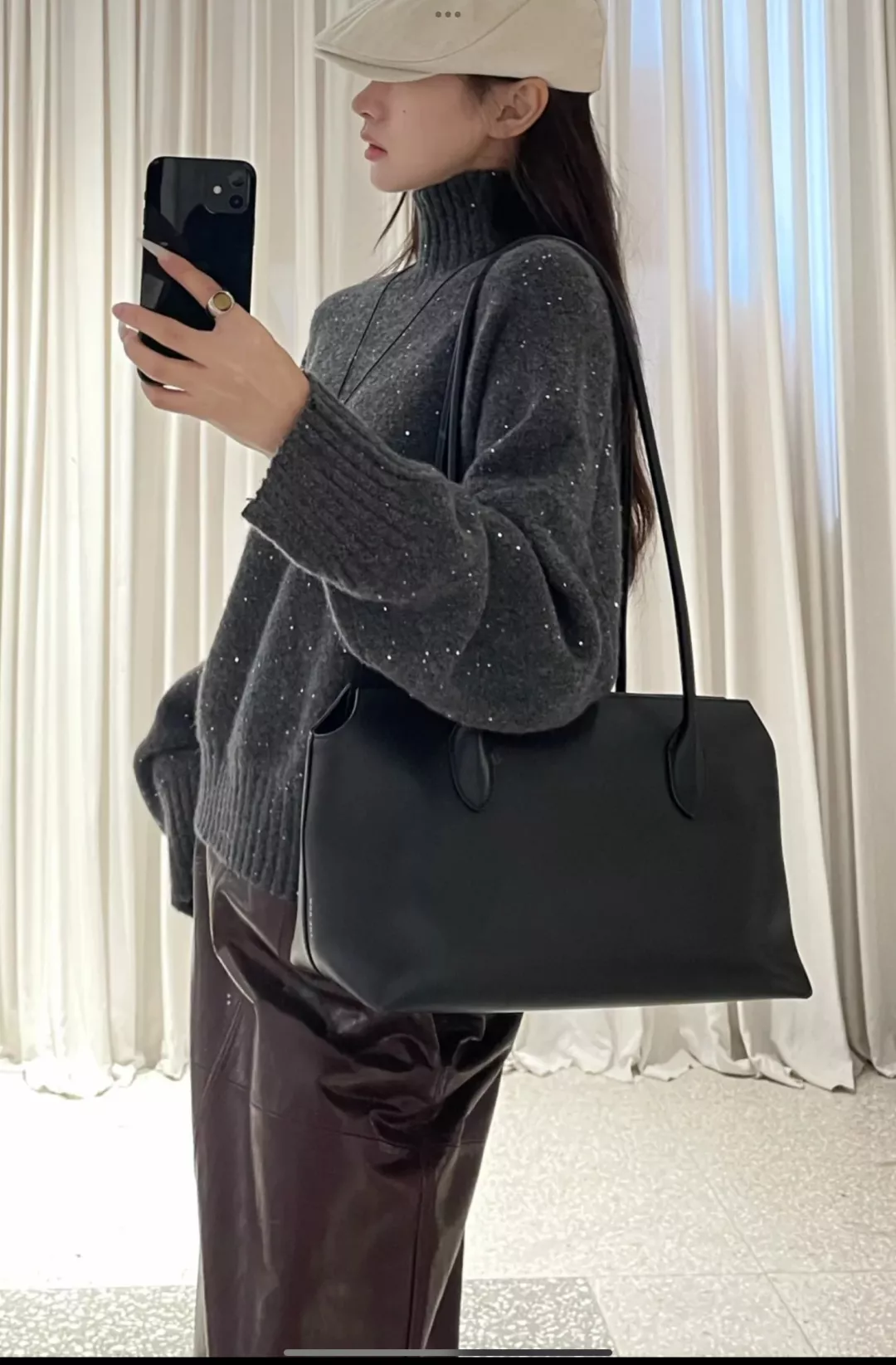 더로우 테라스 마사니 새들레더 토트백 상세 이미지 17