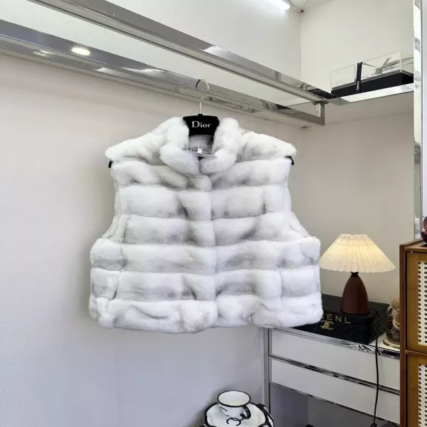 디올 래빗퍼 텍스처 퍼 베스트