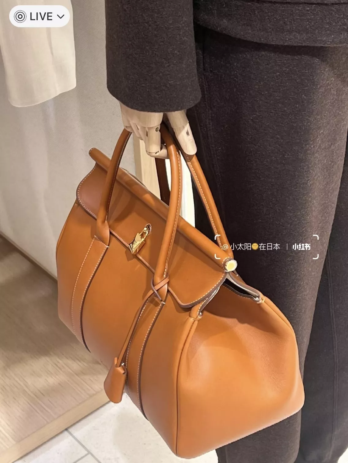 로로피아나 룸 토프 브라운 레더 락 토트백 상세 이미지 12