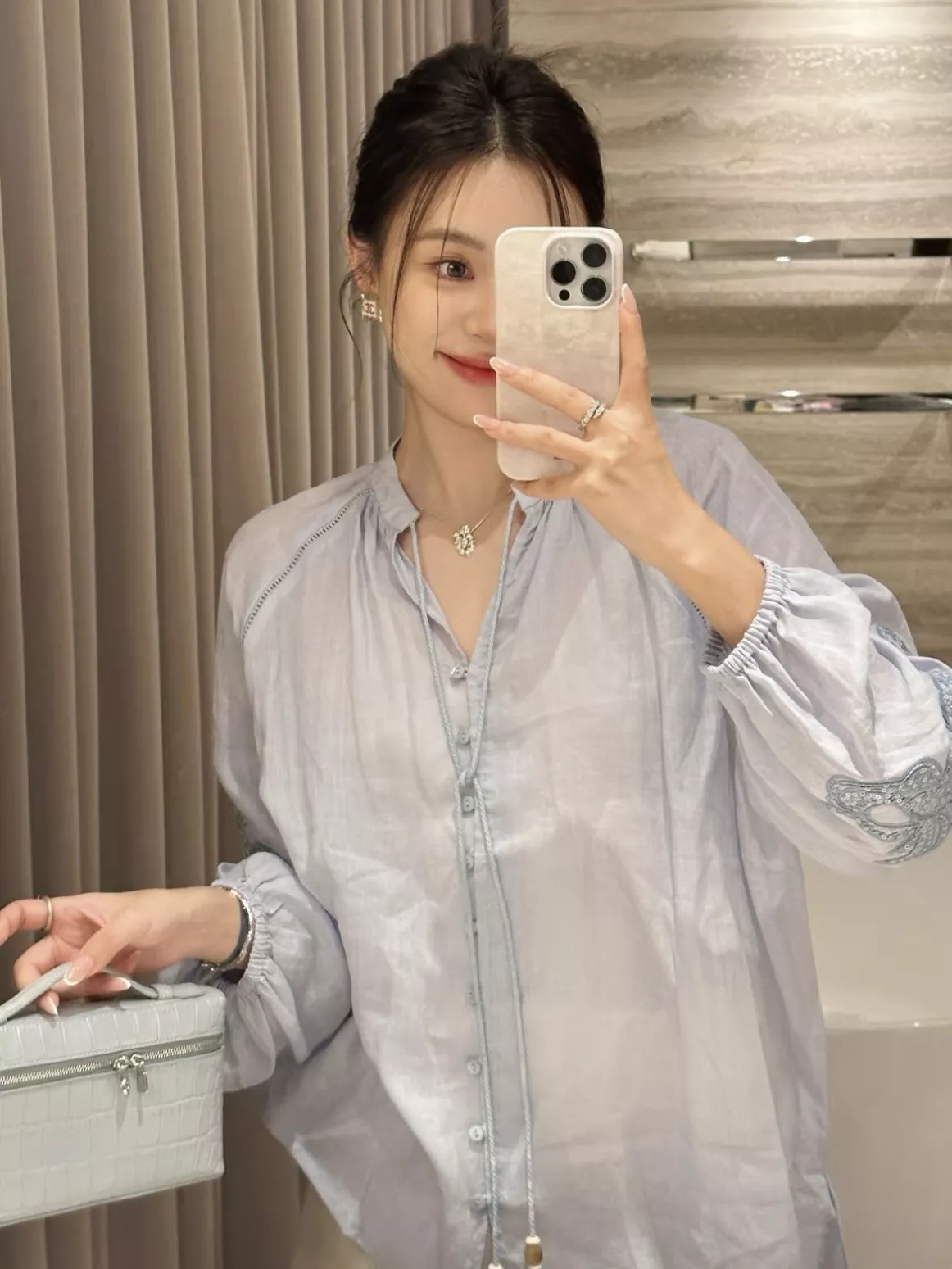 로로피아나 악어가죽 커스텀 탑핸들 크로스백 상세 이미지 6