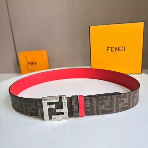 펜디 FF 로고 더블 페이스 가죽 벨트