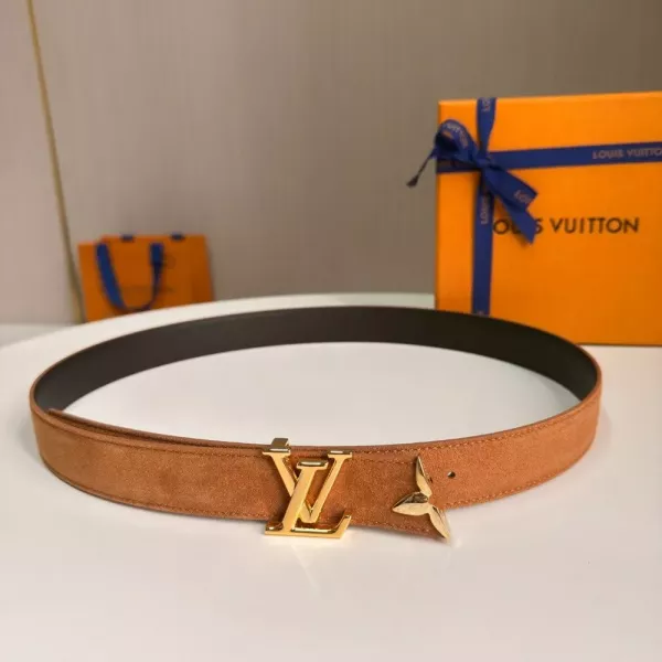 루이비통 LV 로고 스웨이드 벨트