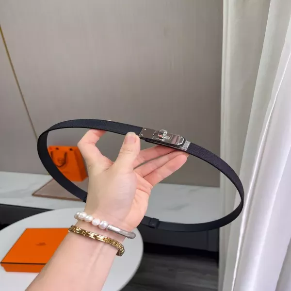 에르메스 켈리 스타일 1.8cm 슬림 레더 웨빙 벨트