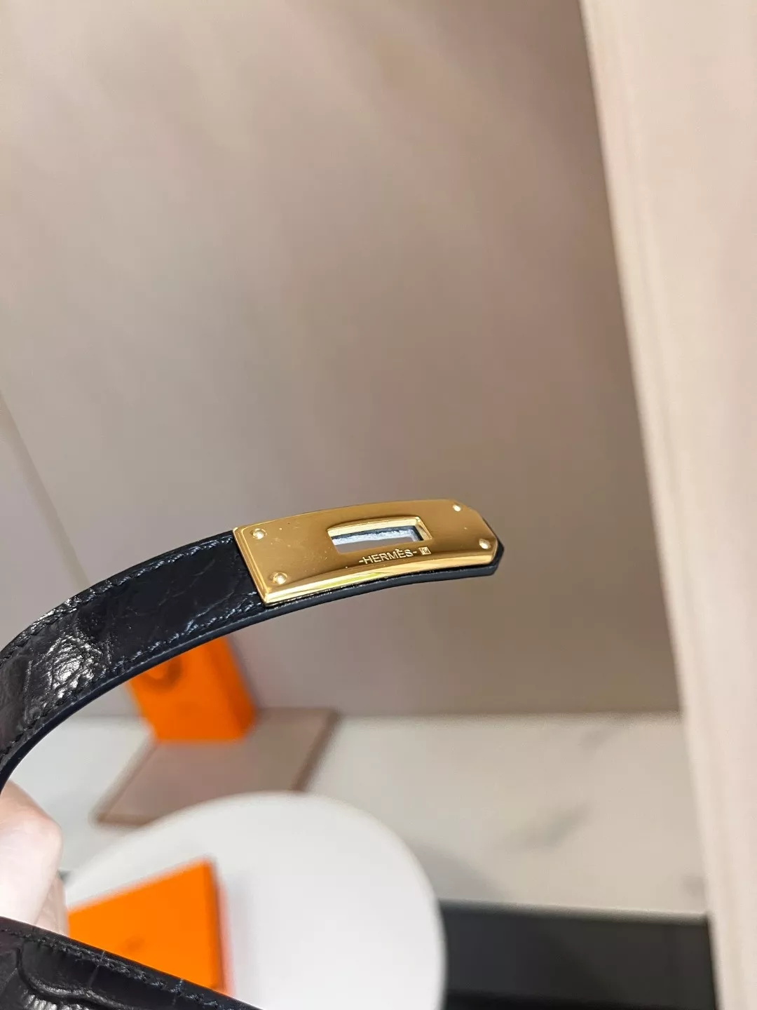에르메스 켈리 스타일 얇은 가죽 허리벨트 1.8cm 상세 이미지 5