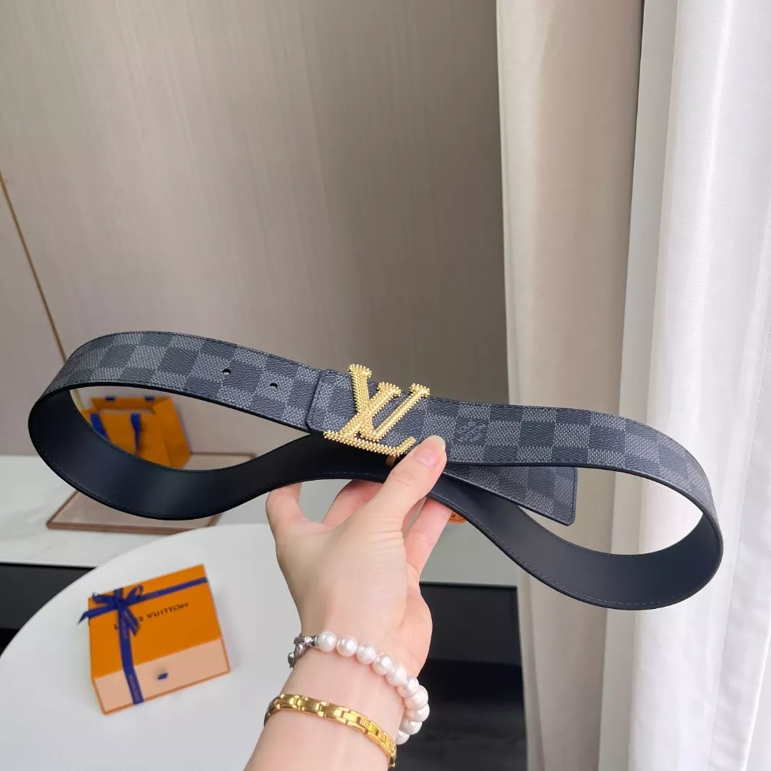 루이비통 다미에 그래픽 캔버스 골드 LV 버클 벨트 상세 이미지 3