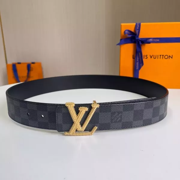 루이비통 다미에 그래픽 캔버스 골드 LV 버클 벨트