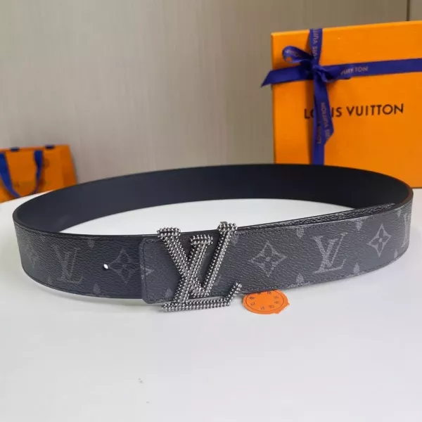 루이비통 그레이 모노그램 LV 비즈 버클 벨트