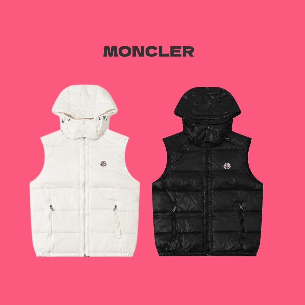 몽클레어 클래식 와펜 탈부착 후드 다운 베스트
