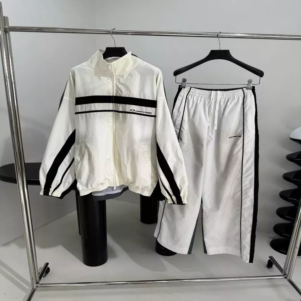 발렌시아가 트랙수트 오버핏 집업 재킷 및 트레이닝 팬츠 세트