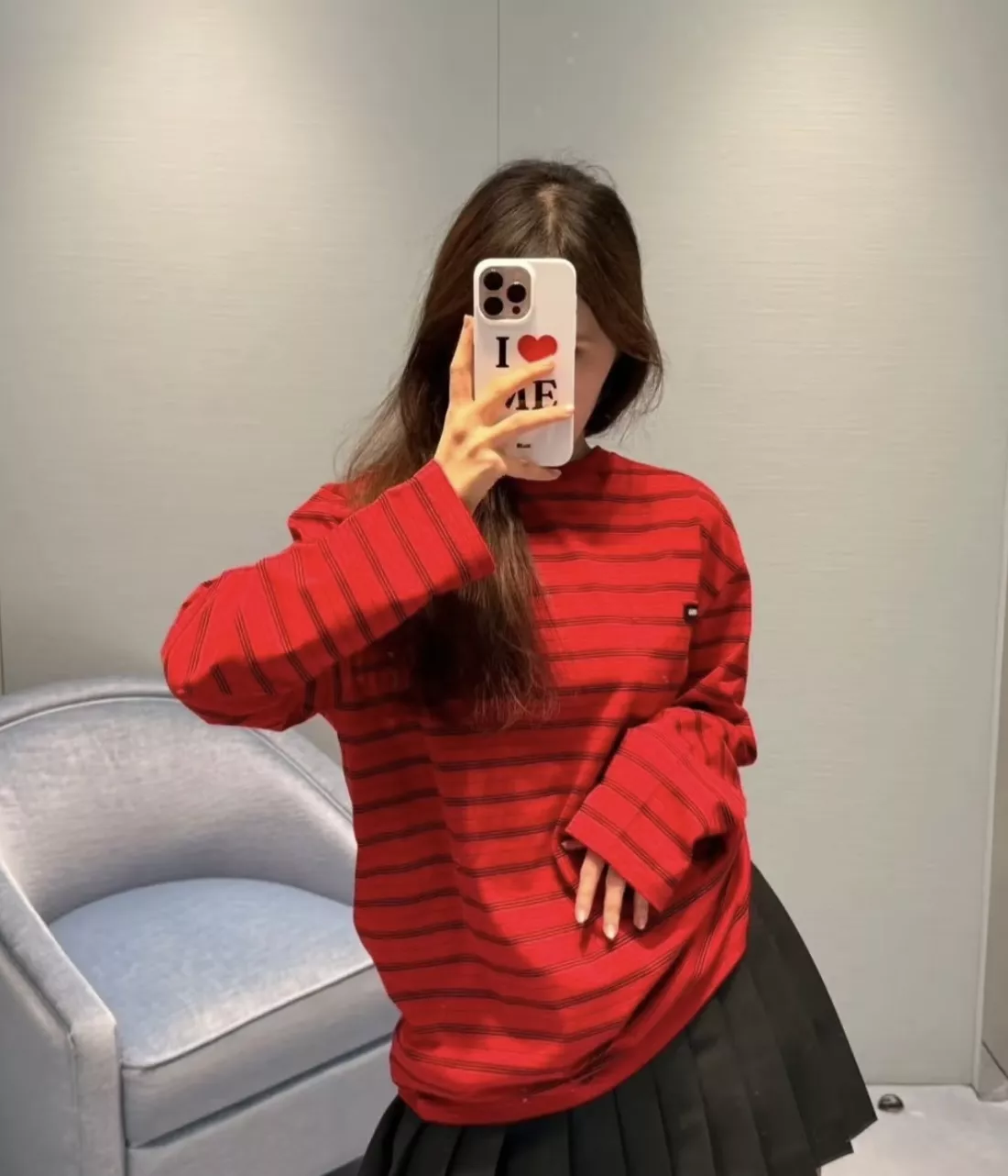 미우미우 신년 스트라이프 코튼 긴소매 티셔츠 상세 이미지 23