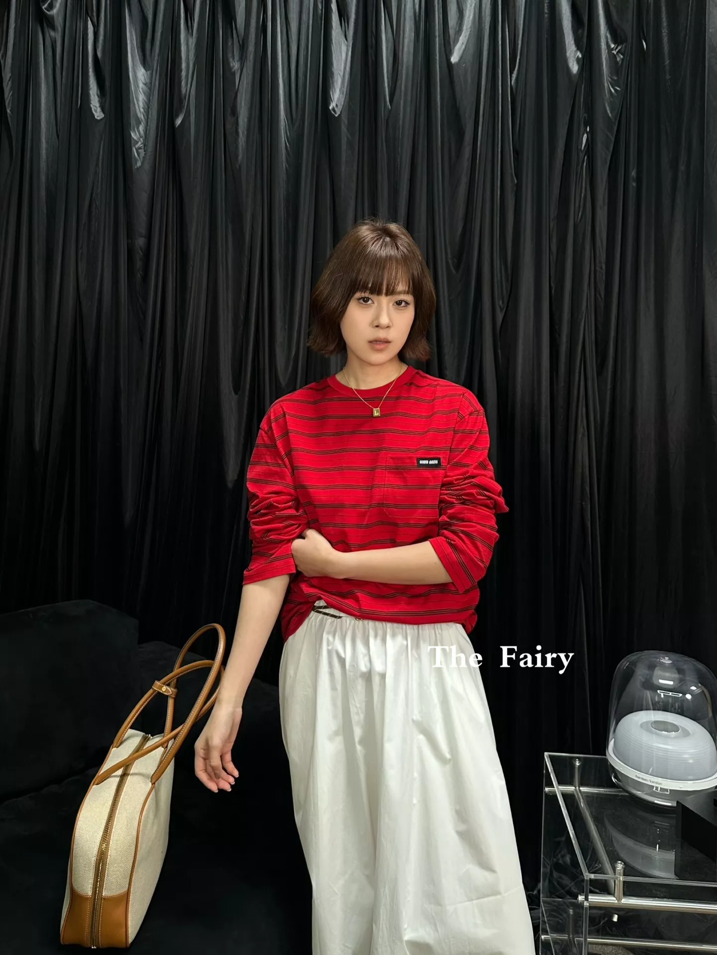미우미우 신년 스트라이프 코튼 긴소매 티셔츠 상세 이미지 11