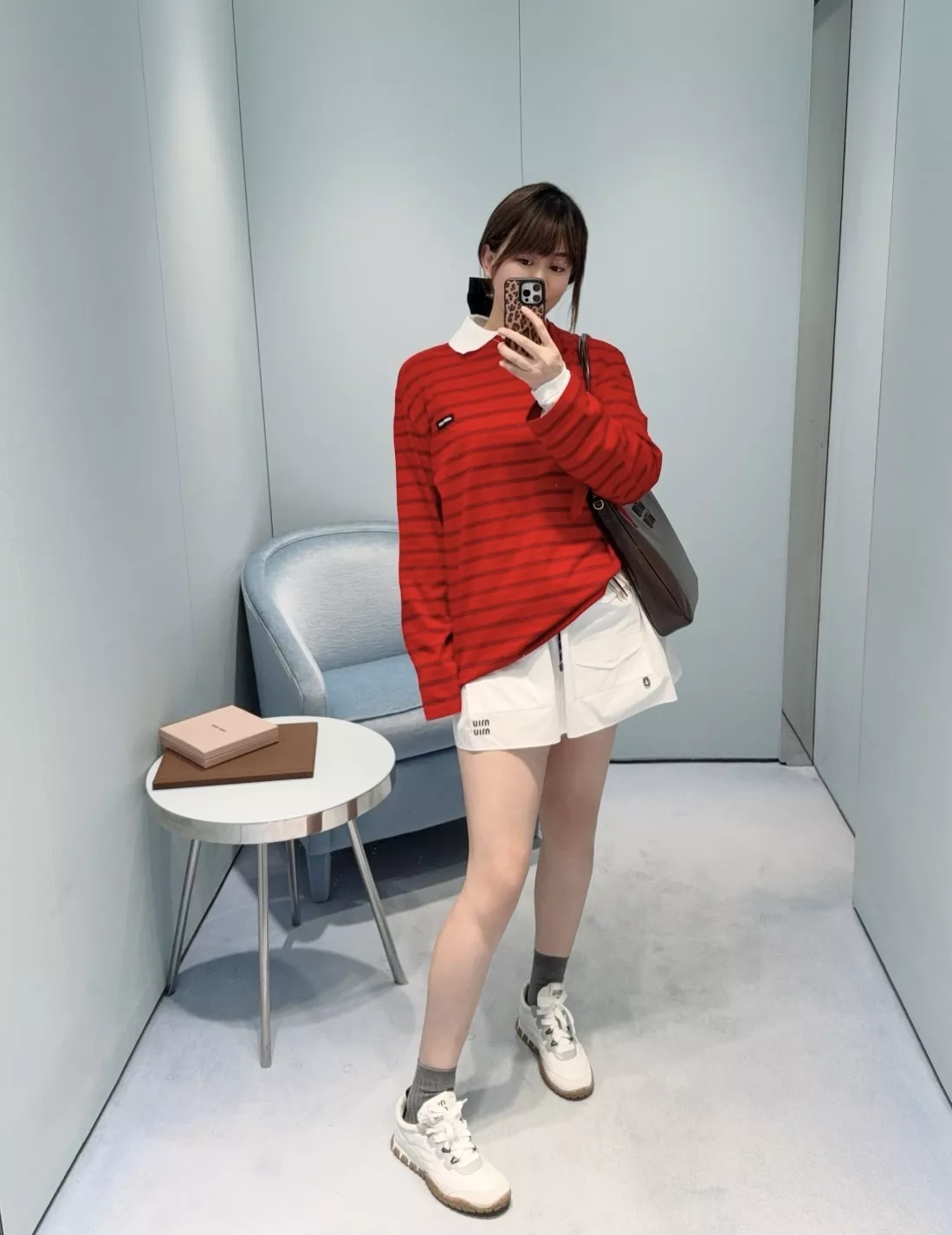 미우미우 신년 스트라이프 코튼 긴소매 티셔츠 상세 이미지 24