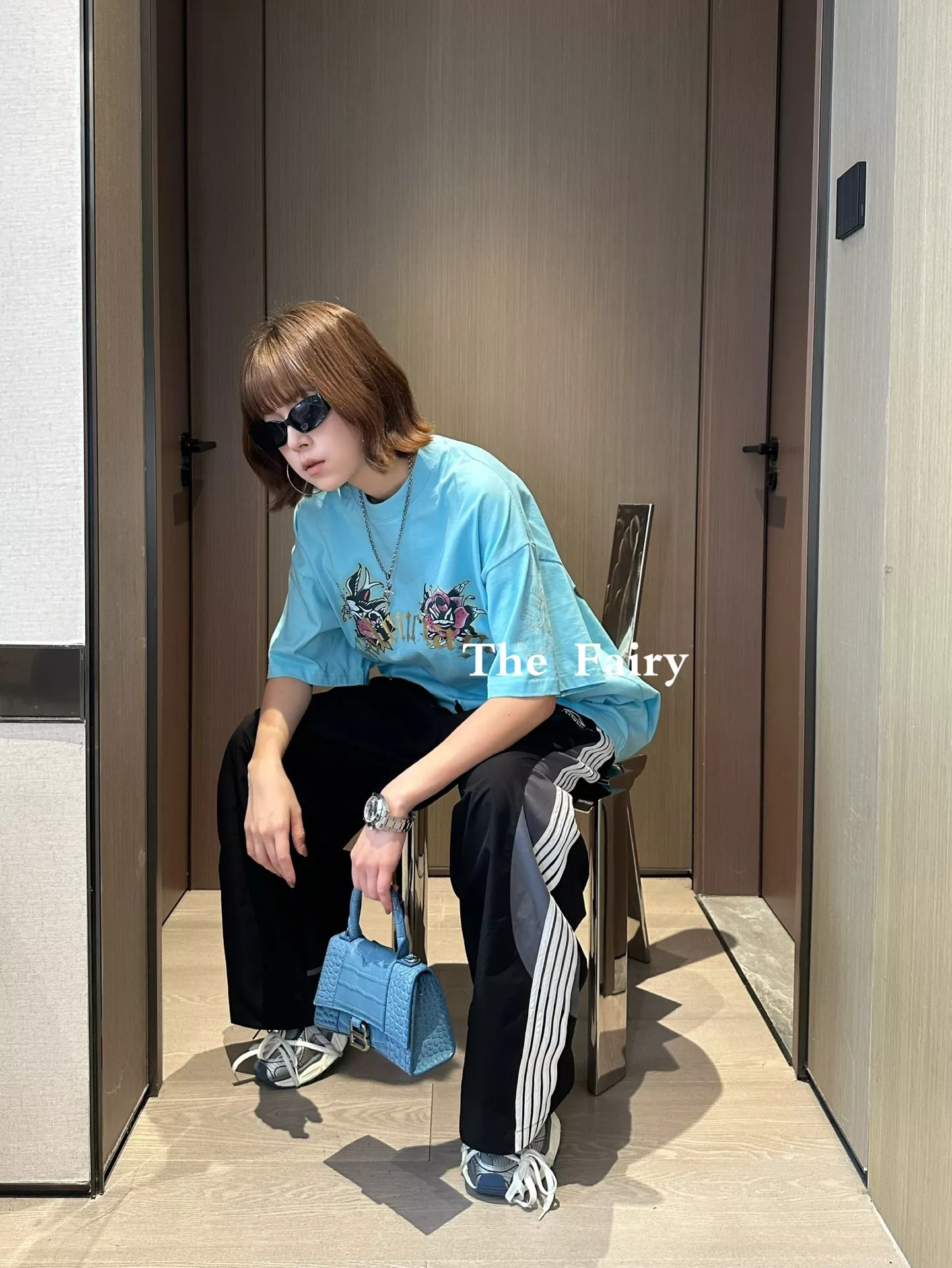 발렌시아가 컷업 투웨이 원단 믹스 스포츠 아이콘 자수 트랙 팬츠 상세 이미지 14