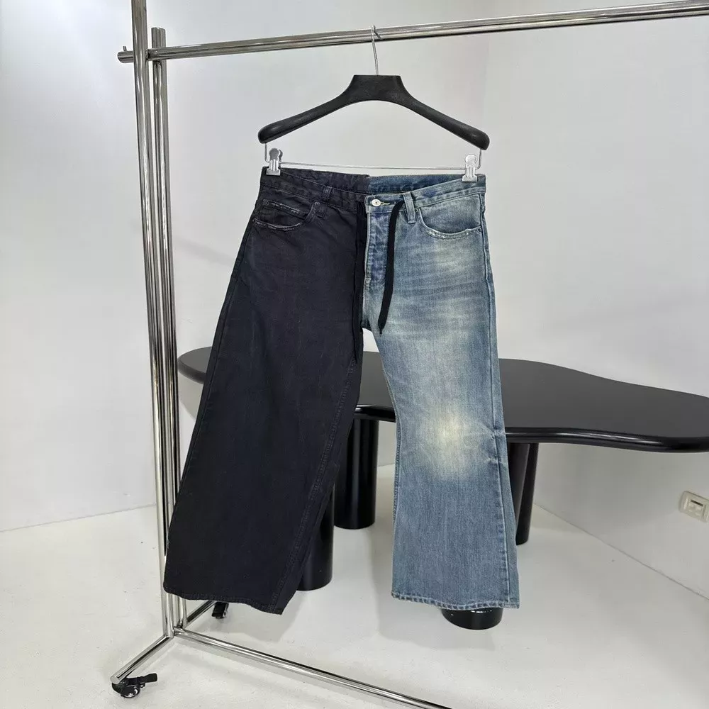 발렌시아가 하이브리드 배기 투톤 데님 팬츠