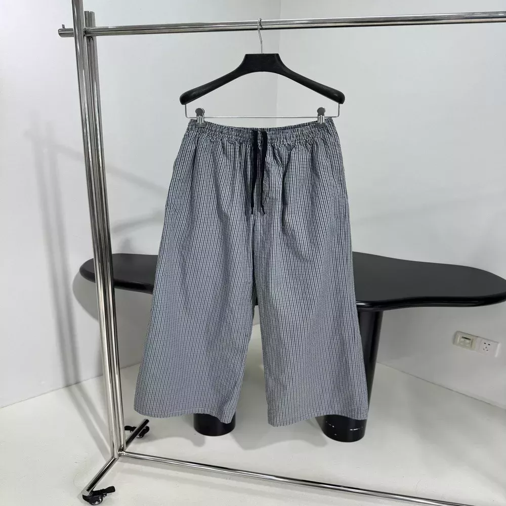 발렌시아가 로렐 클래식 체크 밴딩 와이드 팬츠