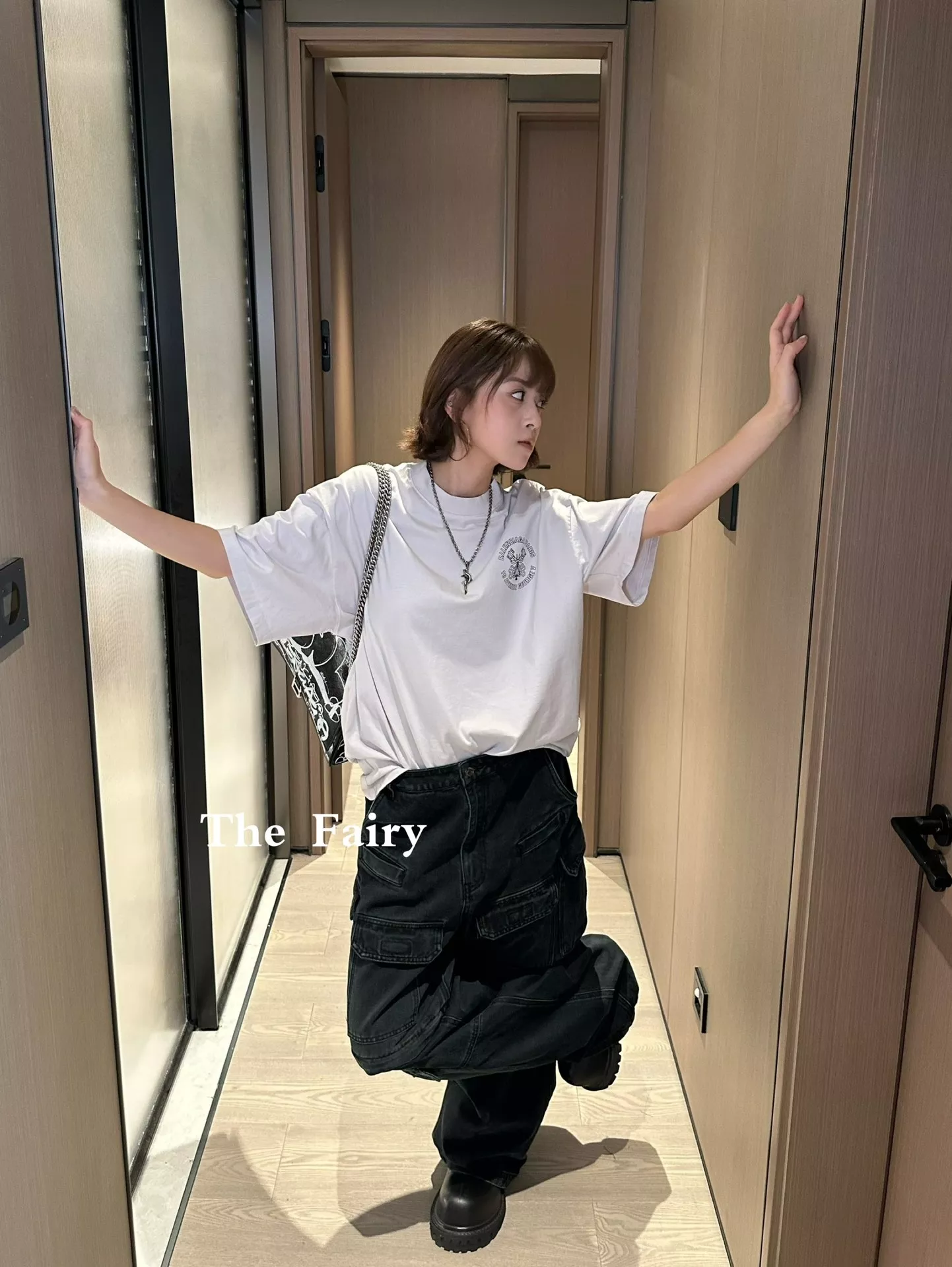 발렌시아가 카고 워싱 데님 블랙 공장 스타일 팬츠 상세 이미지 17
