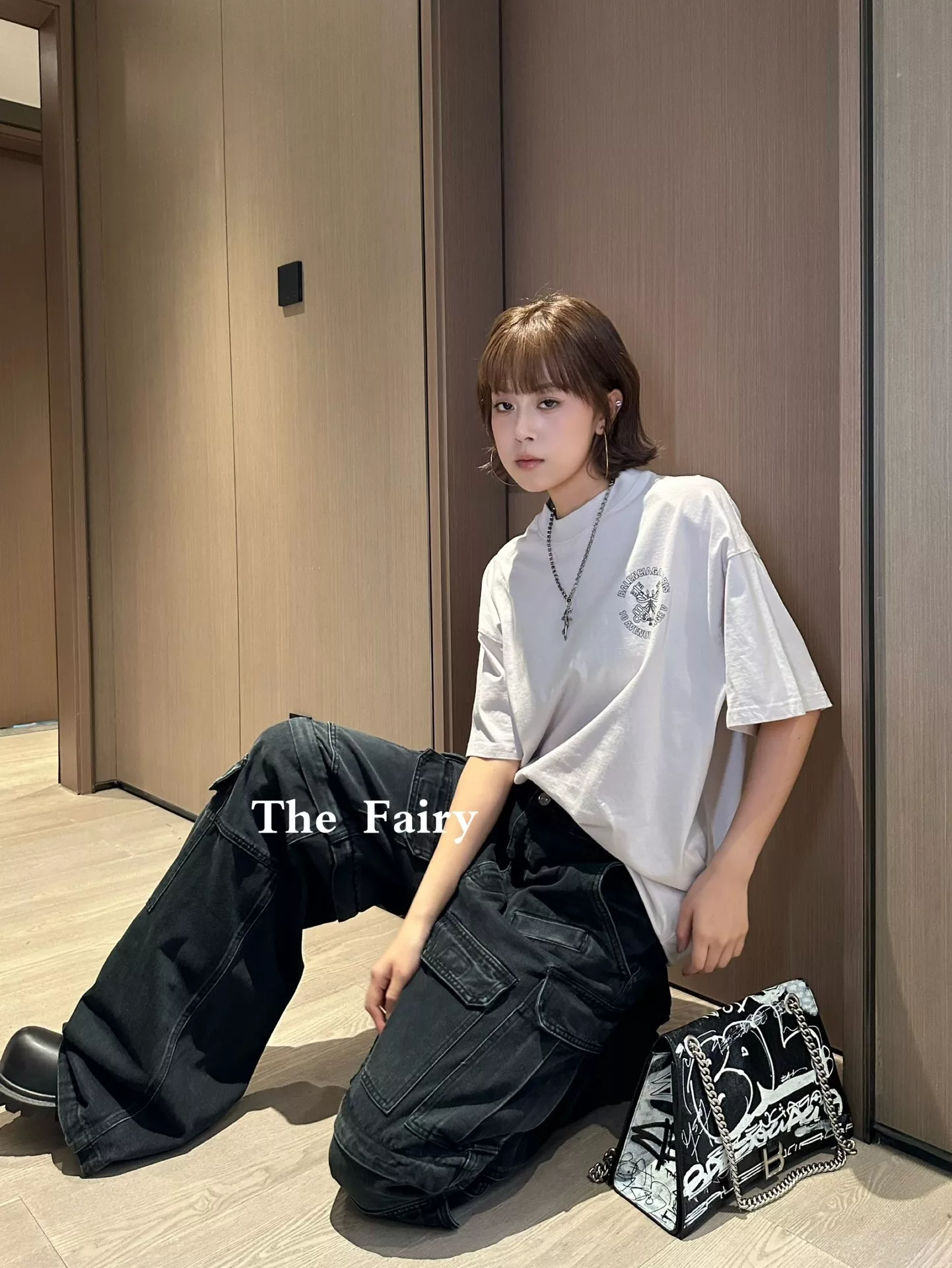 발렌시아가 카고 워싱 데님 블랙 공장 스타일 팬츠 상세 이미지 11