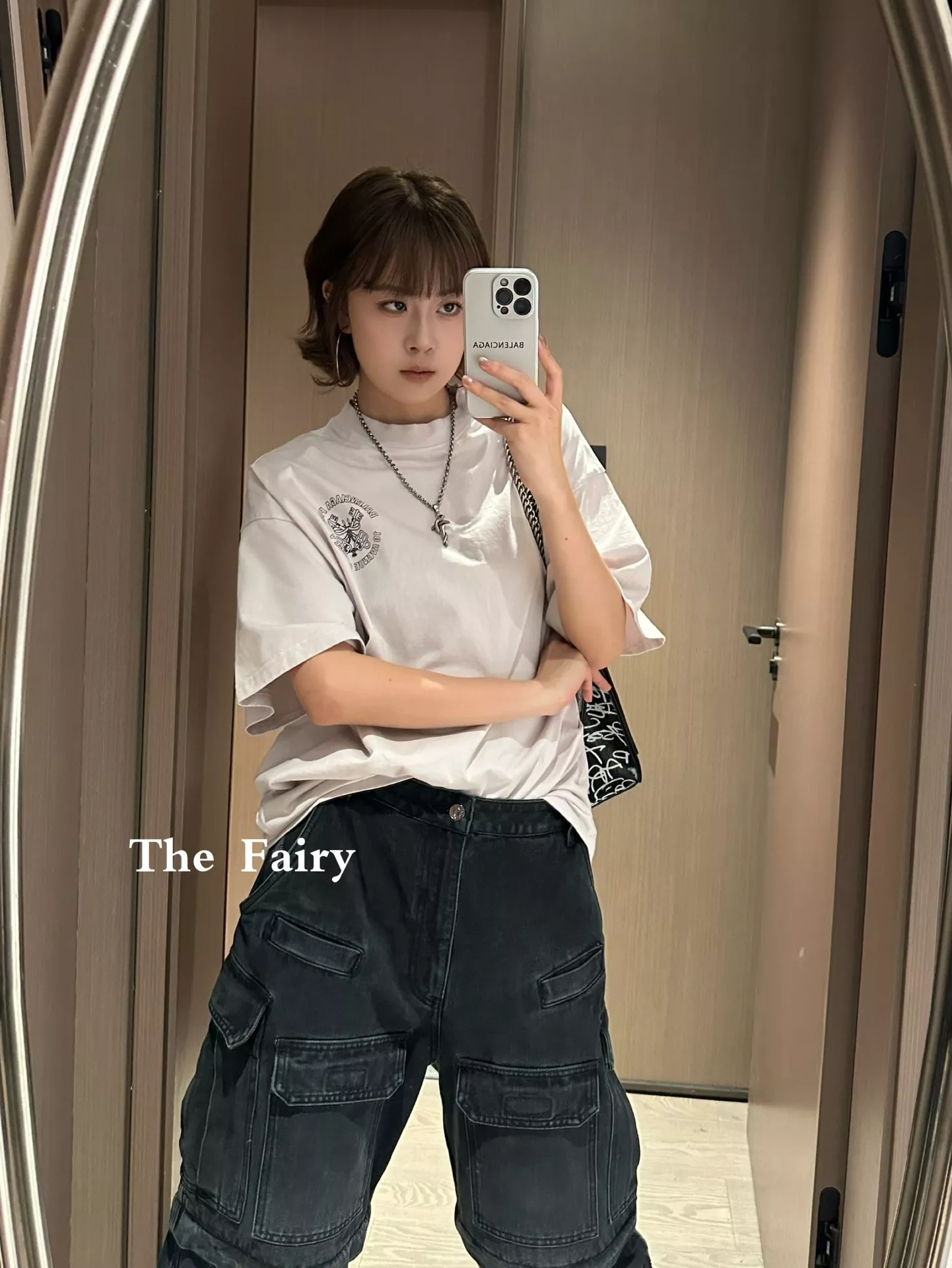 발렌시아가 카고 워싱 데님 블랙 공장 스타일 팬츠 상세 이미지 15