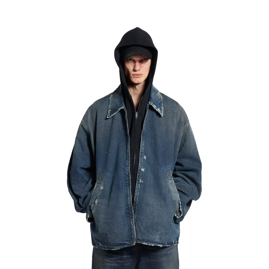 발렌시아가 BAGGY 코튼 지퍼 데님 재킷 상세 이미지 28