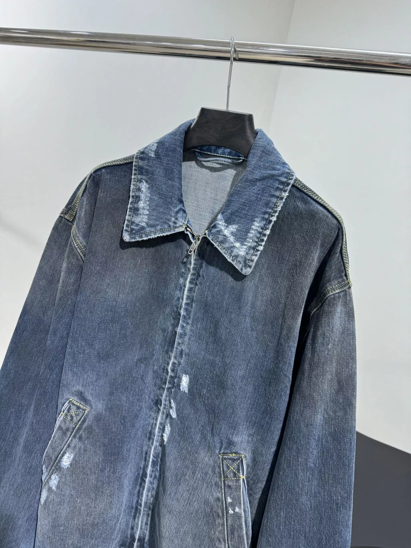 발렌시아가 BAGGY 코튼 지퍼 데님 재킷 상세 이미지 2