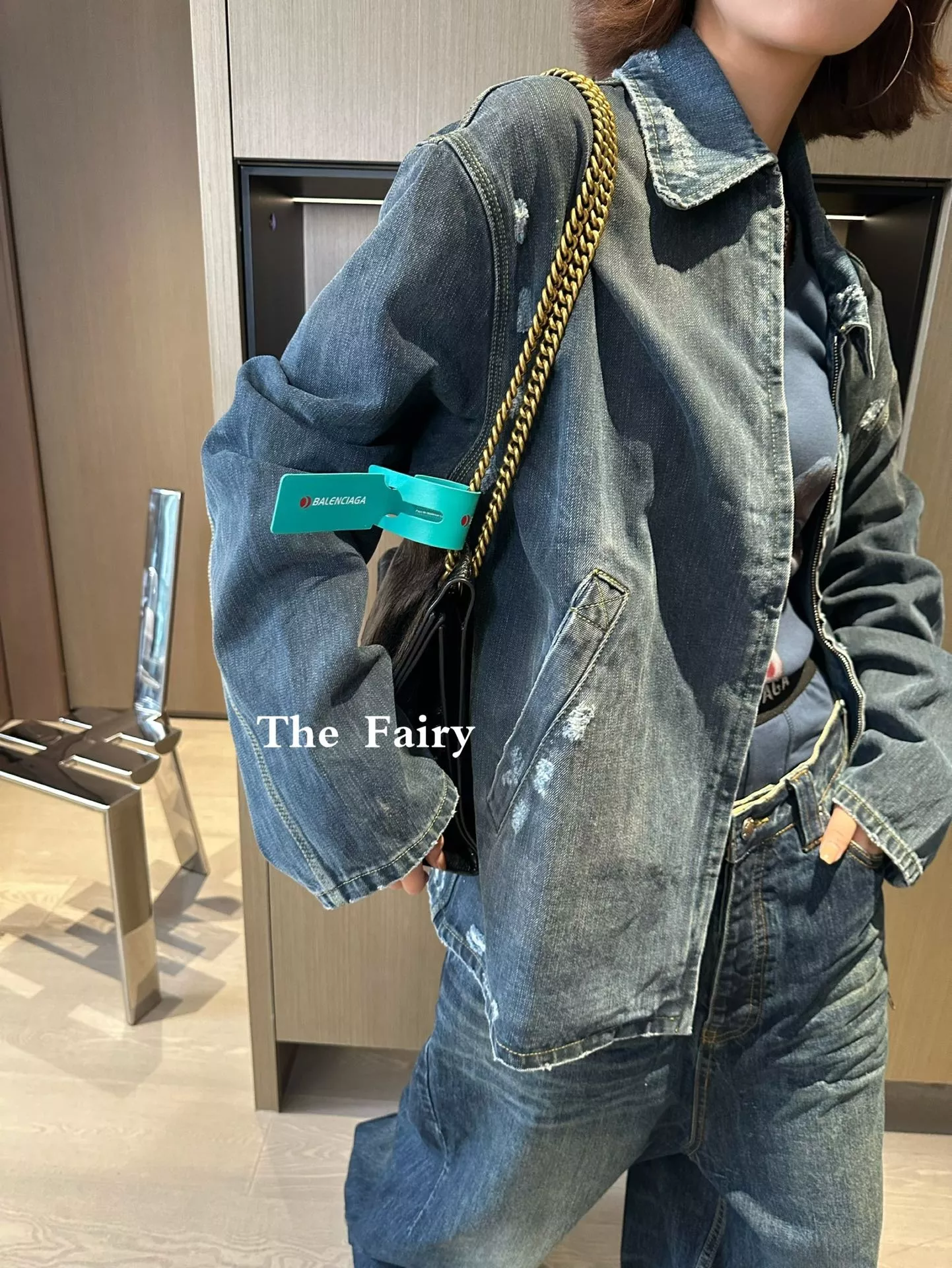 발렌시아가 BAGGY 코튼 지퍼 데님 재킷 상세 이미지 18