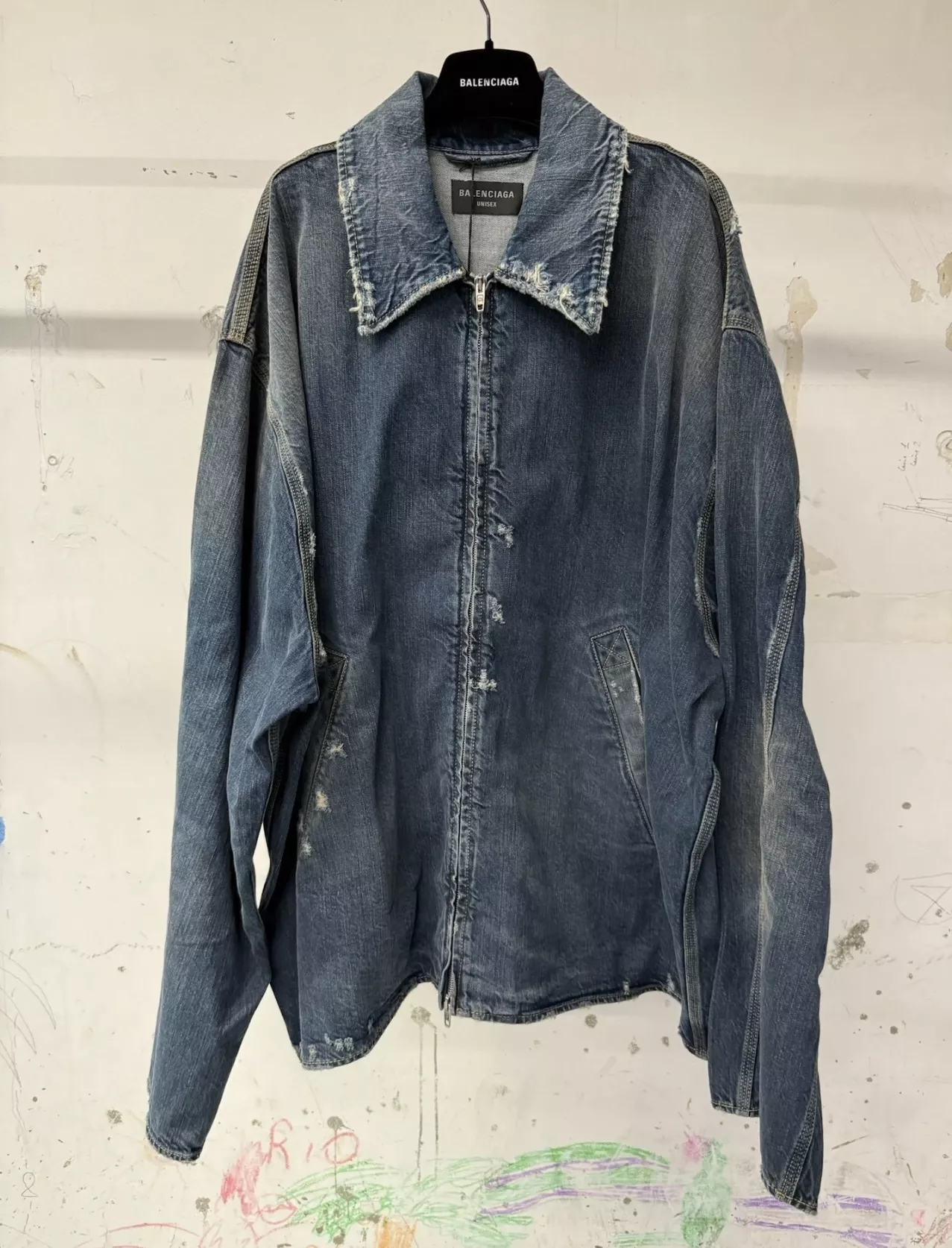 발렌시아가 BAGGY 코튼 지퍼 데님 재킷 상세 이미지 32