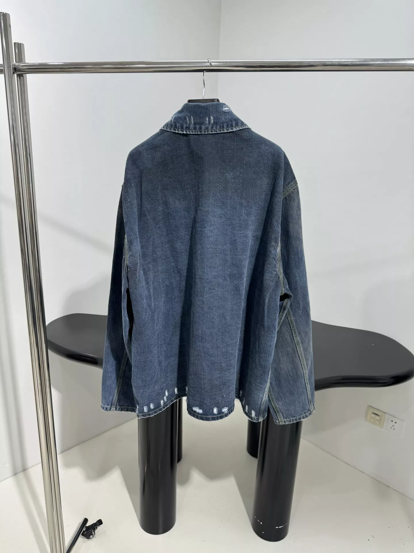 발렌시아가 BAGGY 코튼 지퍼 데님 재킷 상세 이미지 3