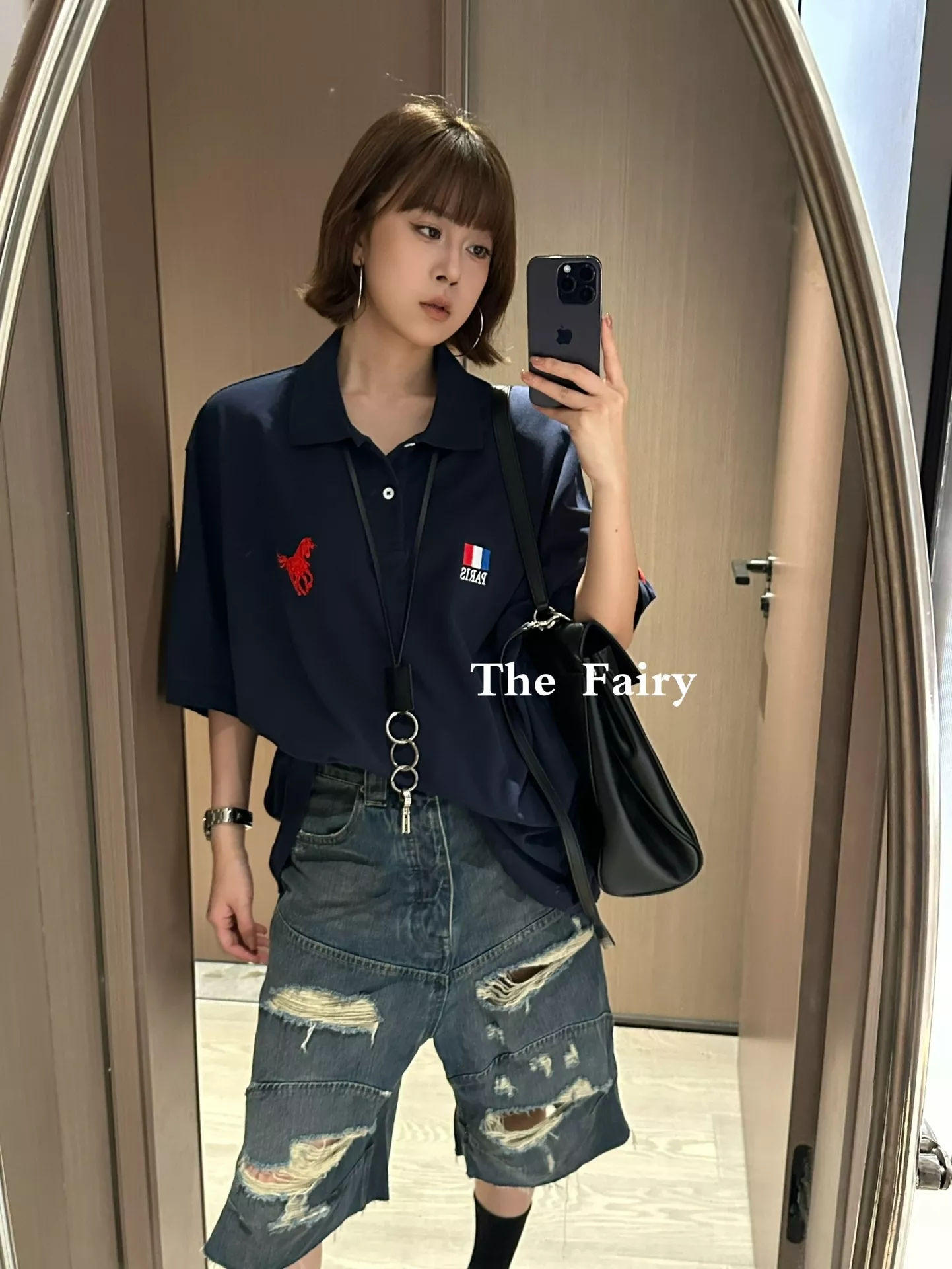 발렌시아가 배기 오버사이즈 데님 하프팬츠 상세 이미지 14