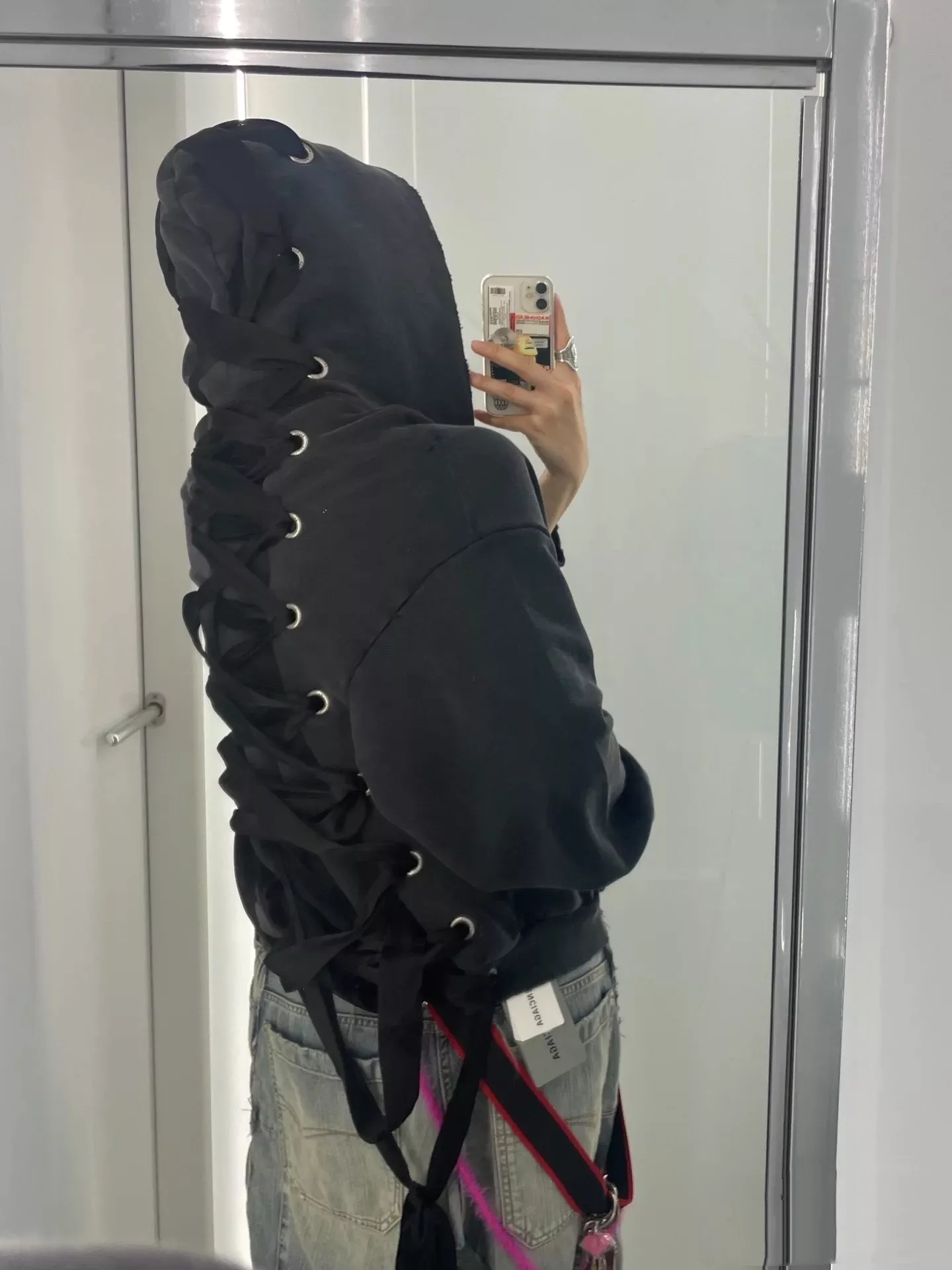발렌시아가 레이스업 후드 집업 재킷 상세 이미지 18
