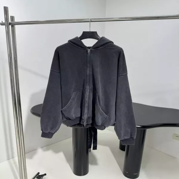 발렌시아가 레이스업 후드 집업 재킷