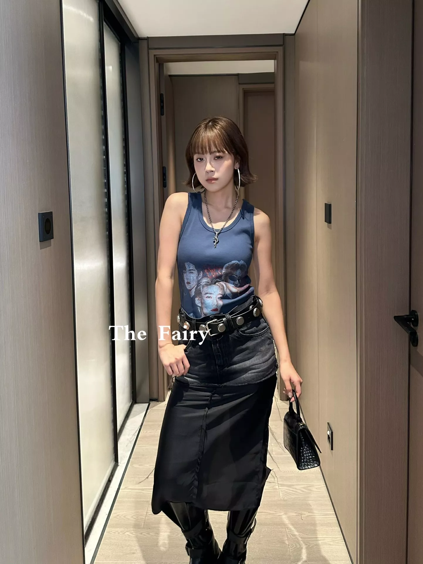 발렌시아가 투톤 패치워크 데님 미니 스커트 상세 이미지 33