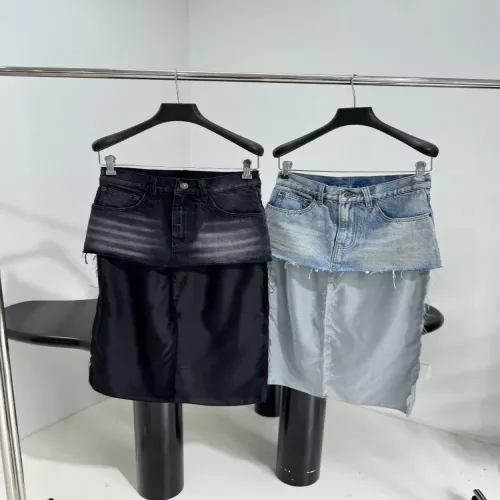 발렌시아가 투톤 패치워크 데님 미니 스커트
