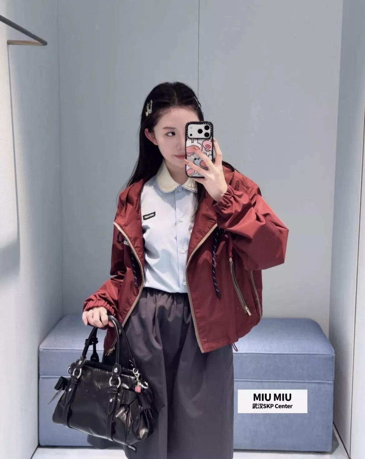 미우미우 더블 레이어드 카라 코튼 포플린 셔츠 상세 이미지 26