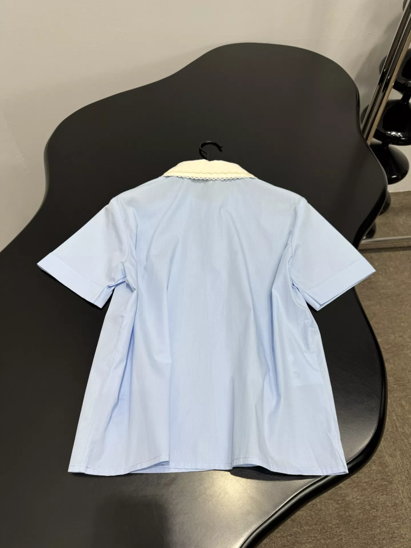 미우미우 더블 레이어드 카라 코튼 포플린 셔츠 상세 이미지 9