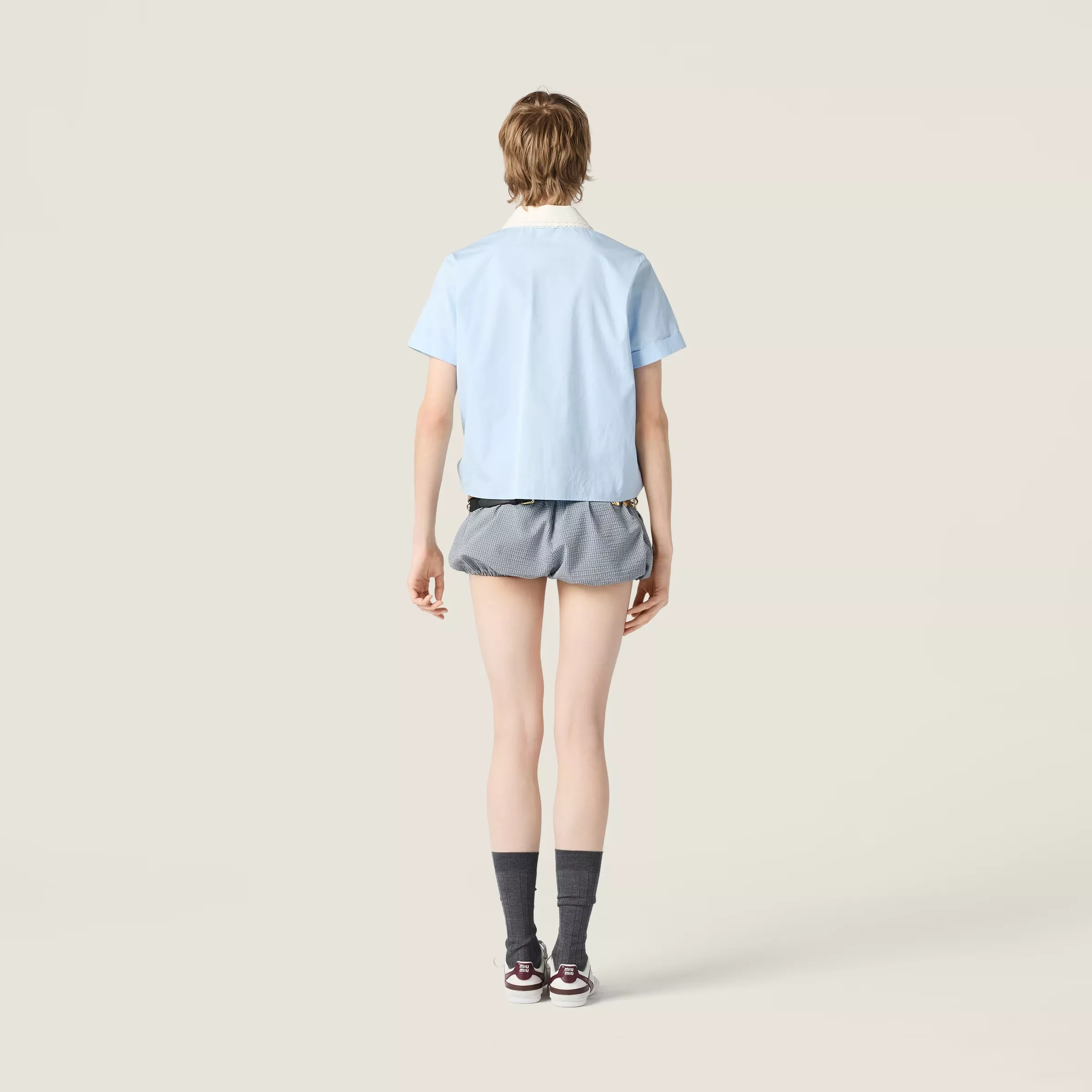 미우미우 더블 레이어드 카라 코튼 포플린 셔츠 상세 이미지 33