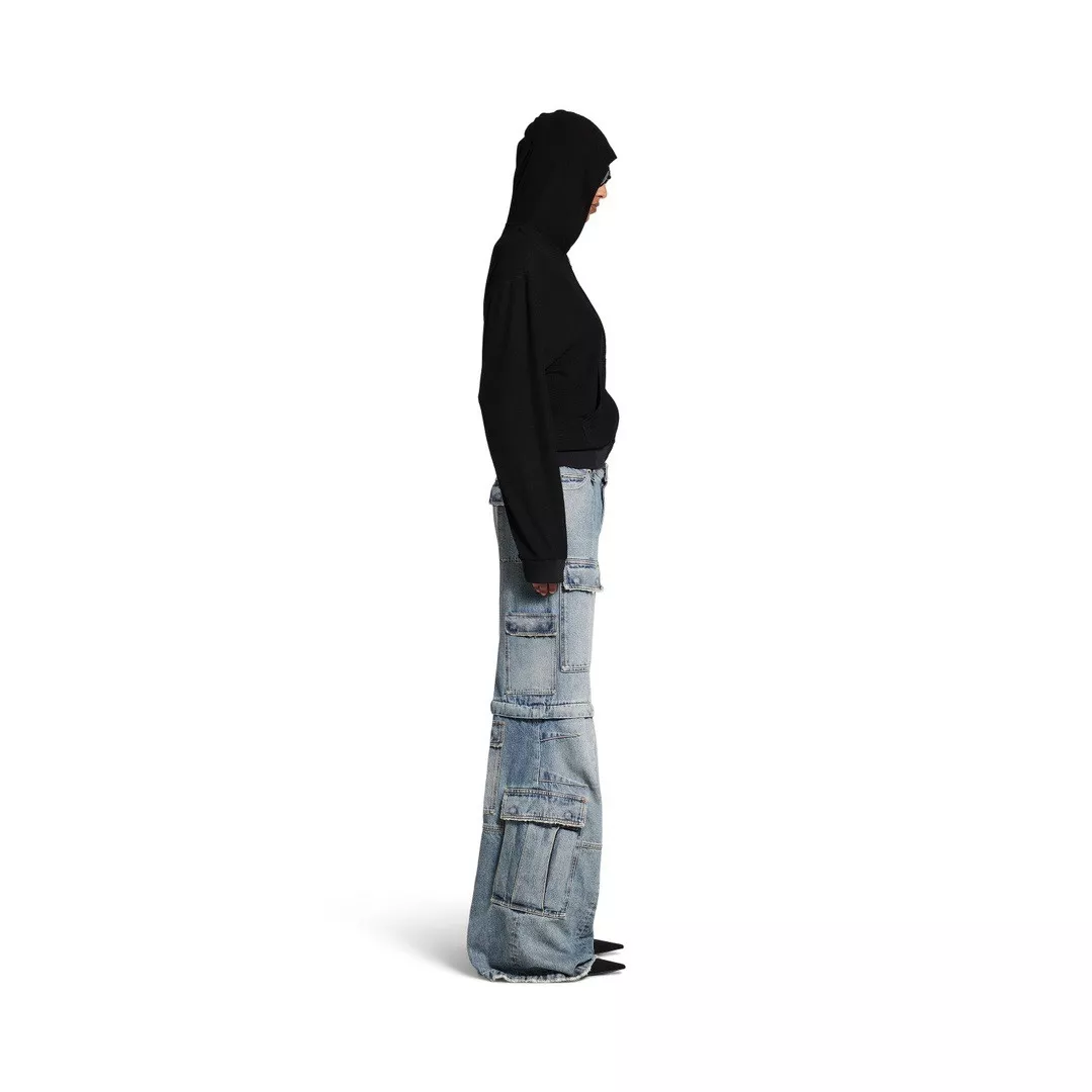 발렌시아가 카고 워싱 디테일 데님 플레어 팬츠 상세 이미지 36