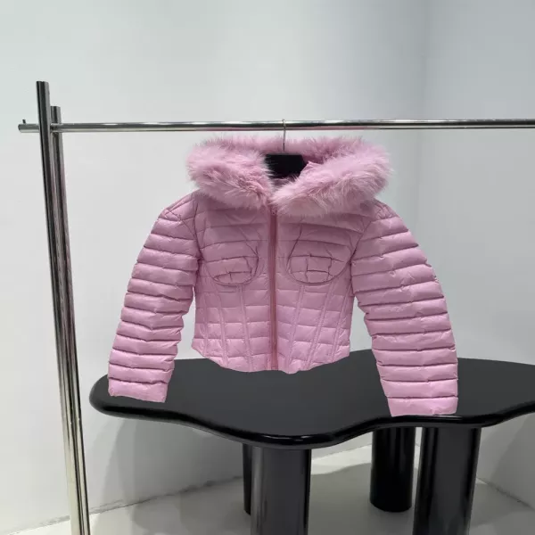 발렌시아가 스키 크롭 핏 빅 퍼 카라 패딩 재킷