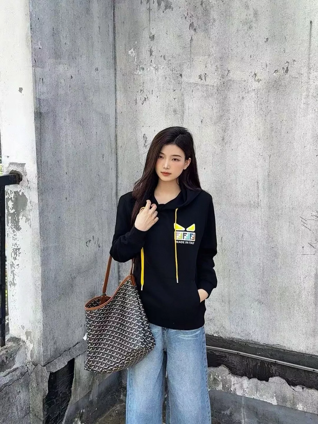 펜디 타월 자수 패치 몬스터 아이즈 후드 상세 이미지 18