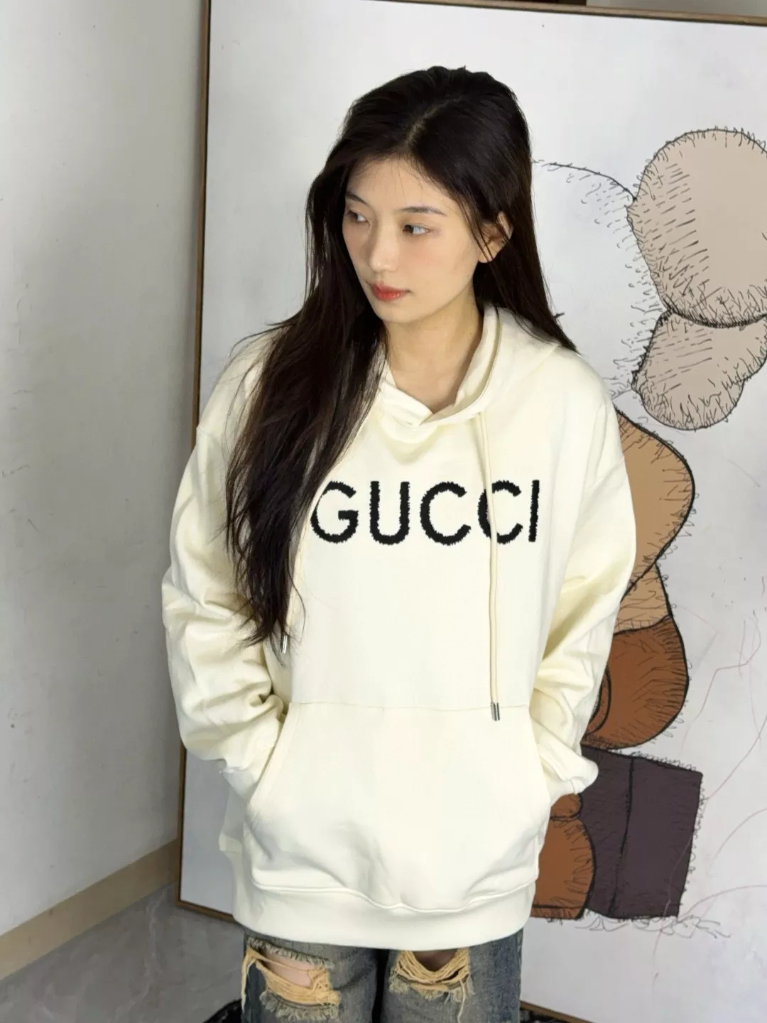 구찌 25FW GUCCI 레터 자수 후드 상세 이미지 19