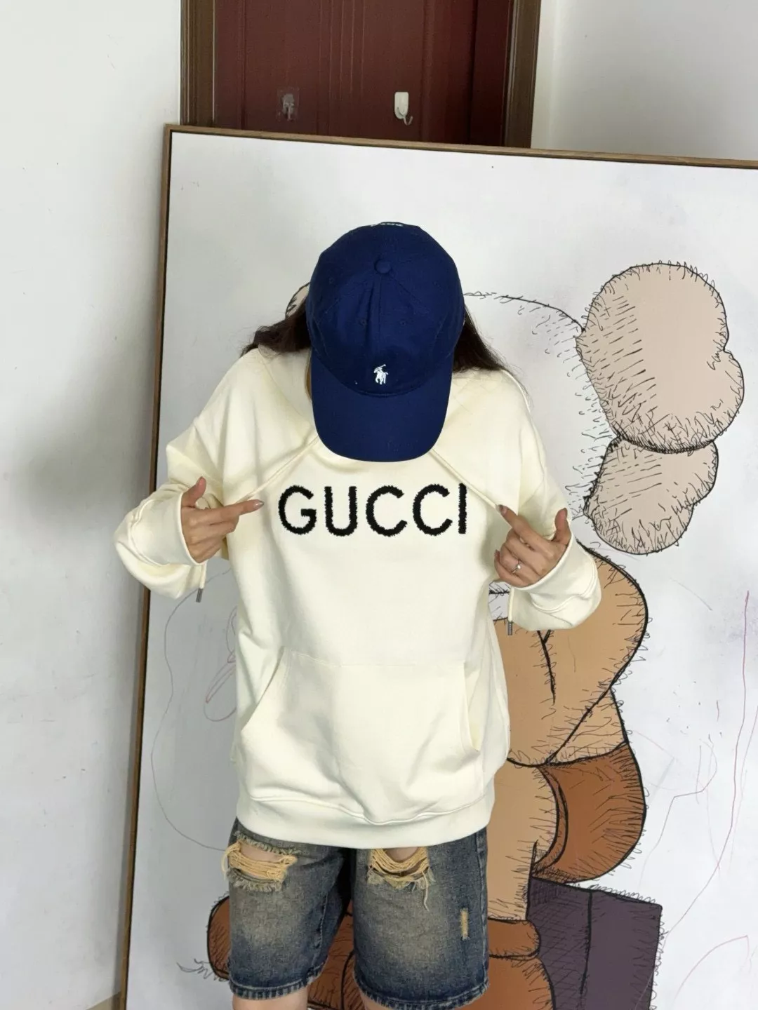 구찌 25FW GUCCI 레터 자수 후드 상세 이미지 14