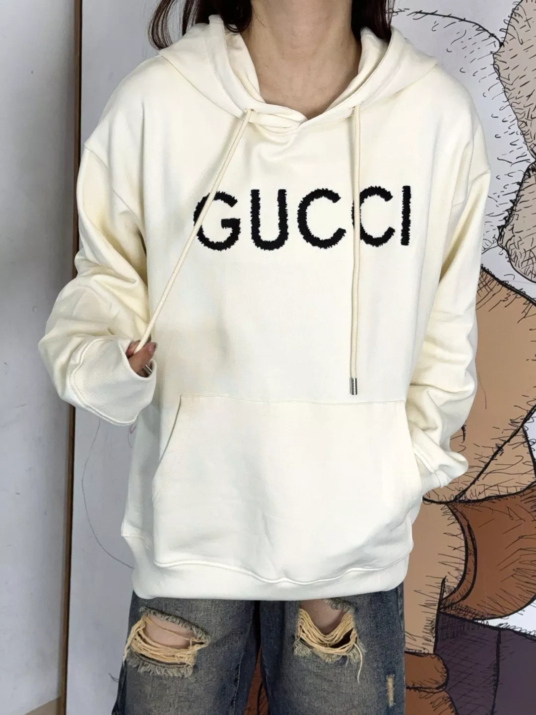 구찌 25FW GUCCI 레터 자수 후드 상세 이미지 16