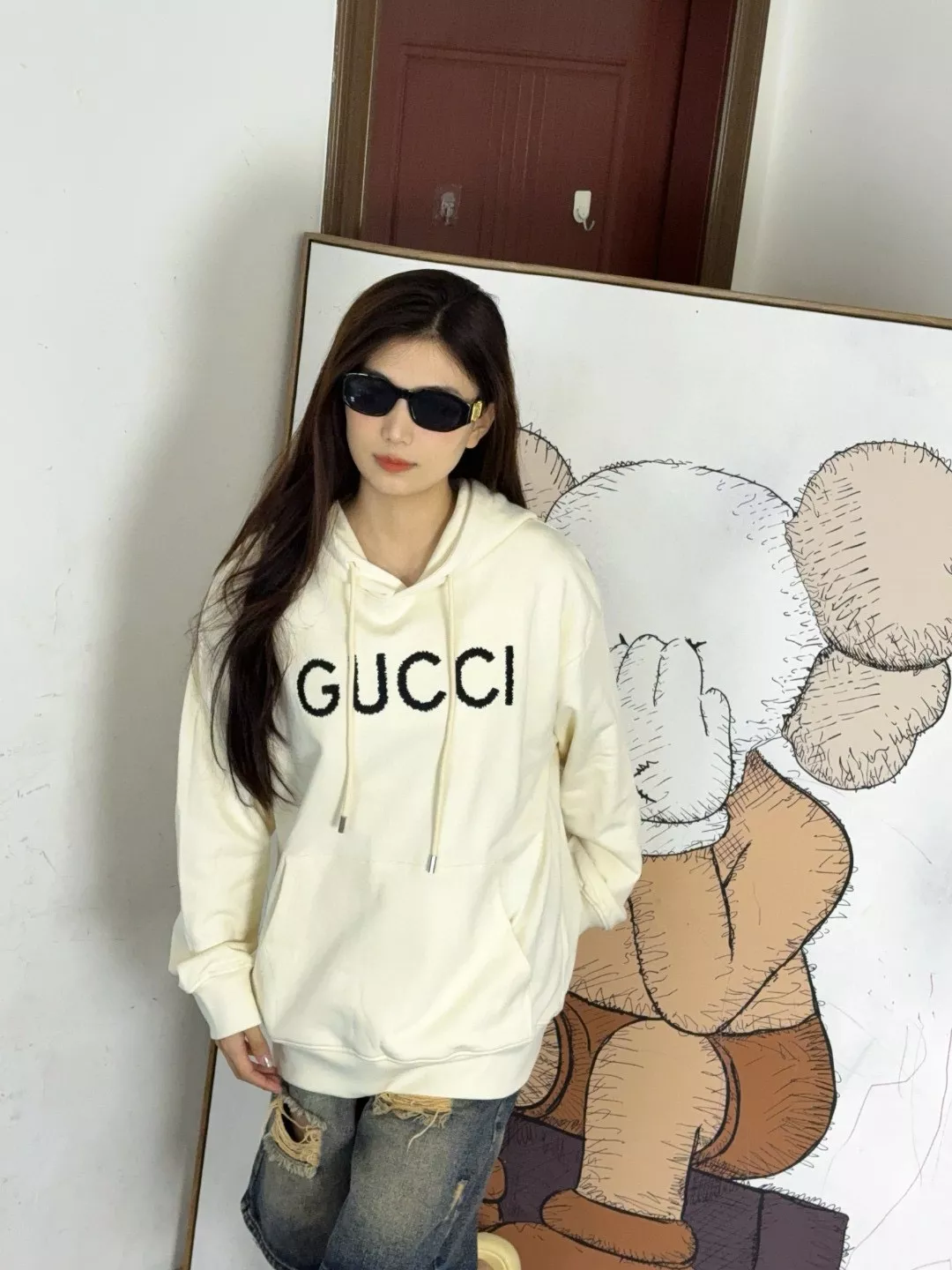 구찌 25FW GUCCI 레터 자수 후드 상세 이미지 13