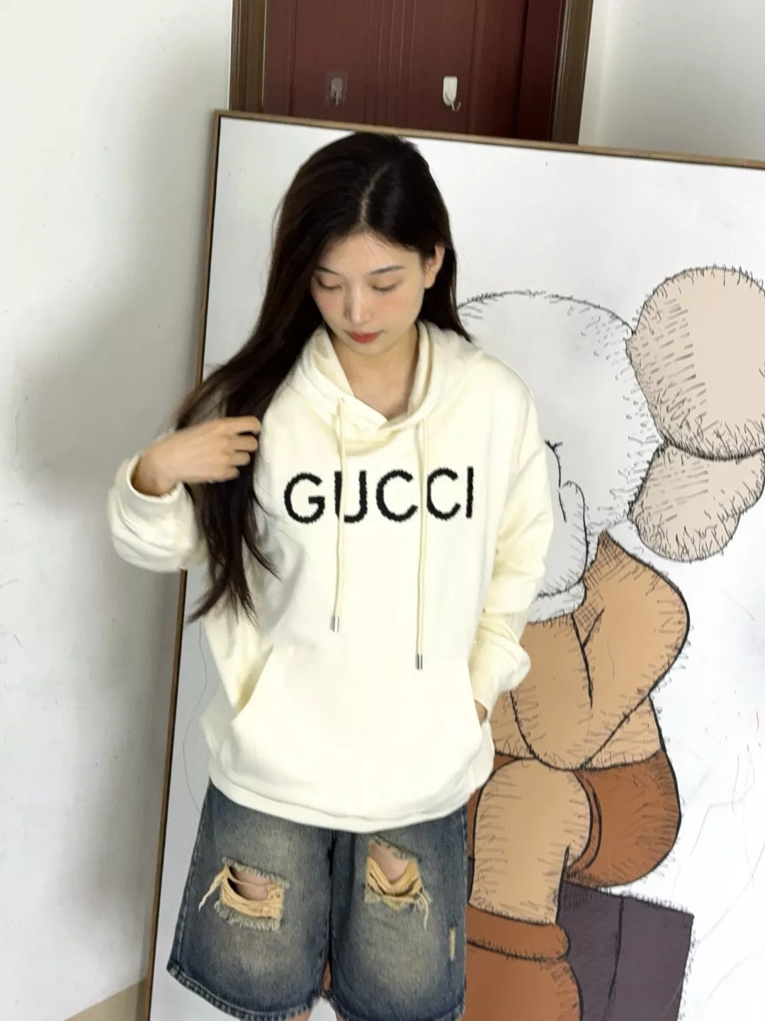 구찌 25FW GUCCI 레터 자수 후드 상세 이미지 11