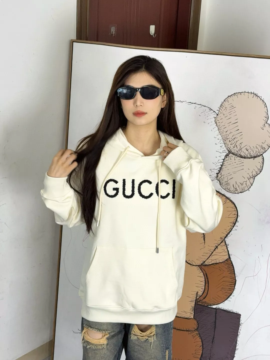 구찌 25FW GUCCI 레터 자수 후드 상세 이미지 18