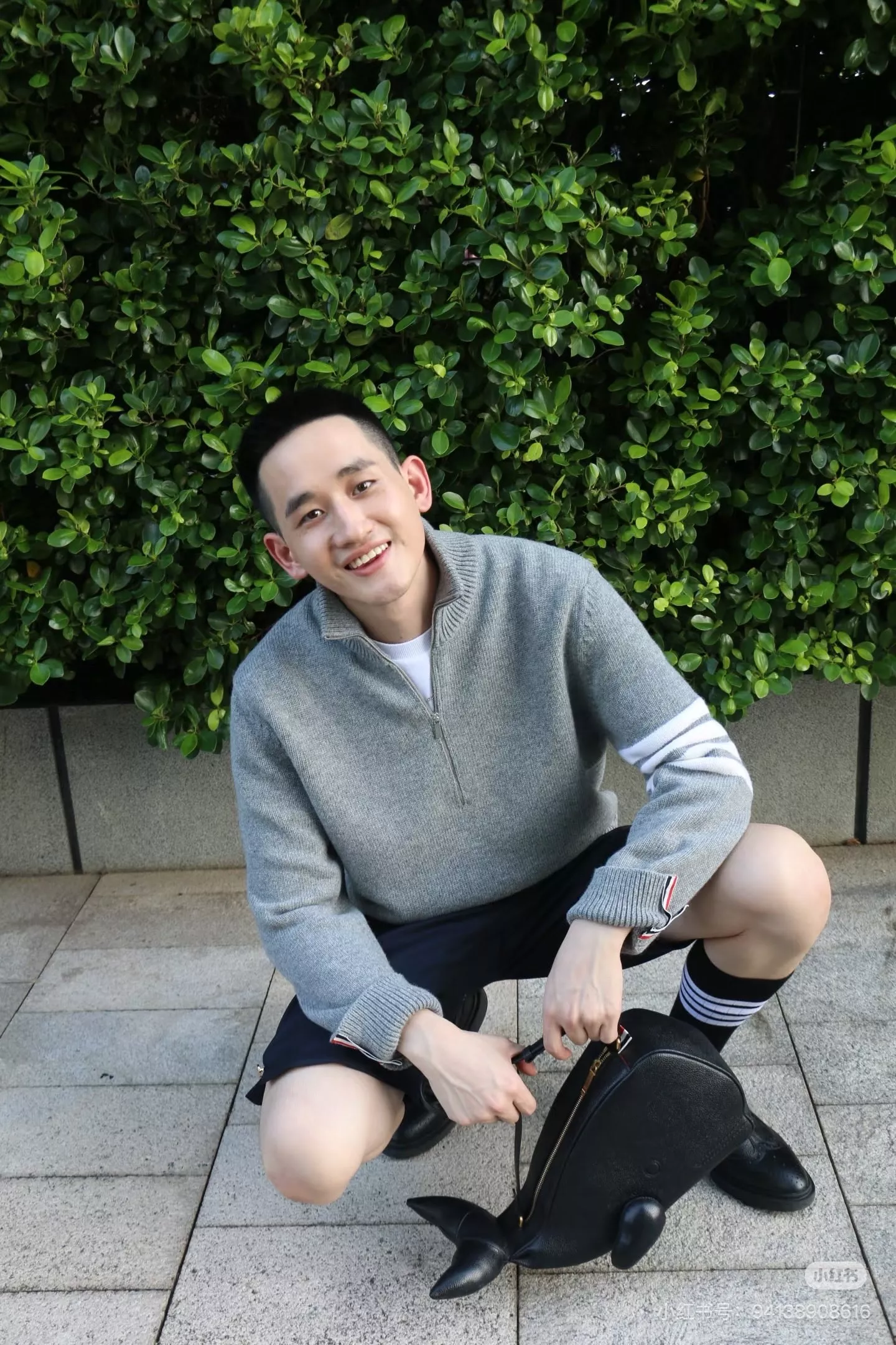 톰브라운 스탠드카라 하프집업 니트 상세 이미지 28