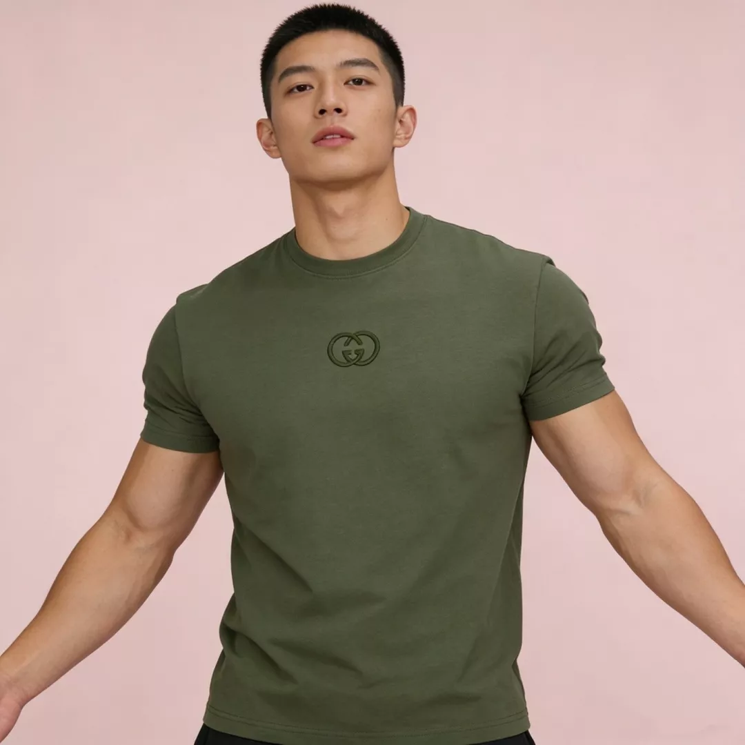 구찌 인터로킹 더블G 3D 자수 코튼 반소매 티셔츠 상세 이미지 11