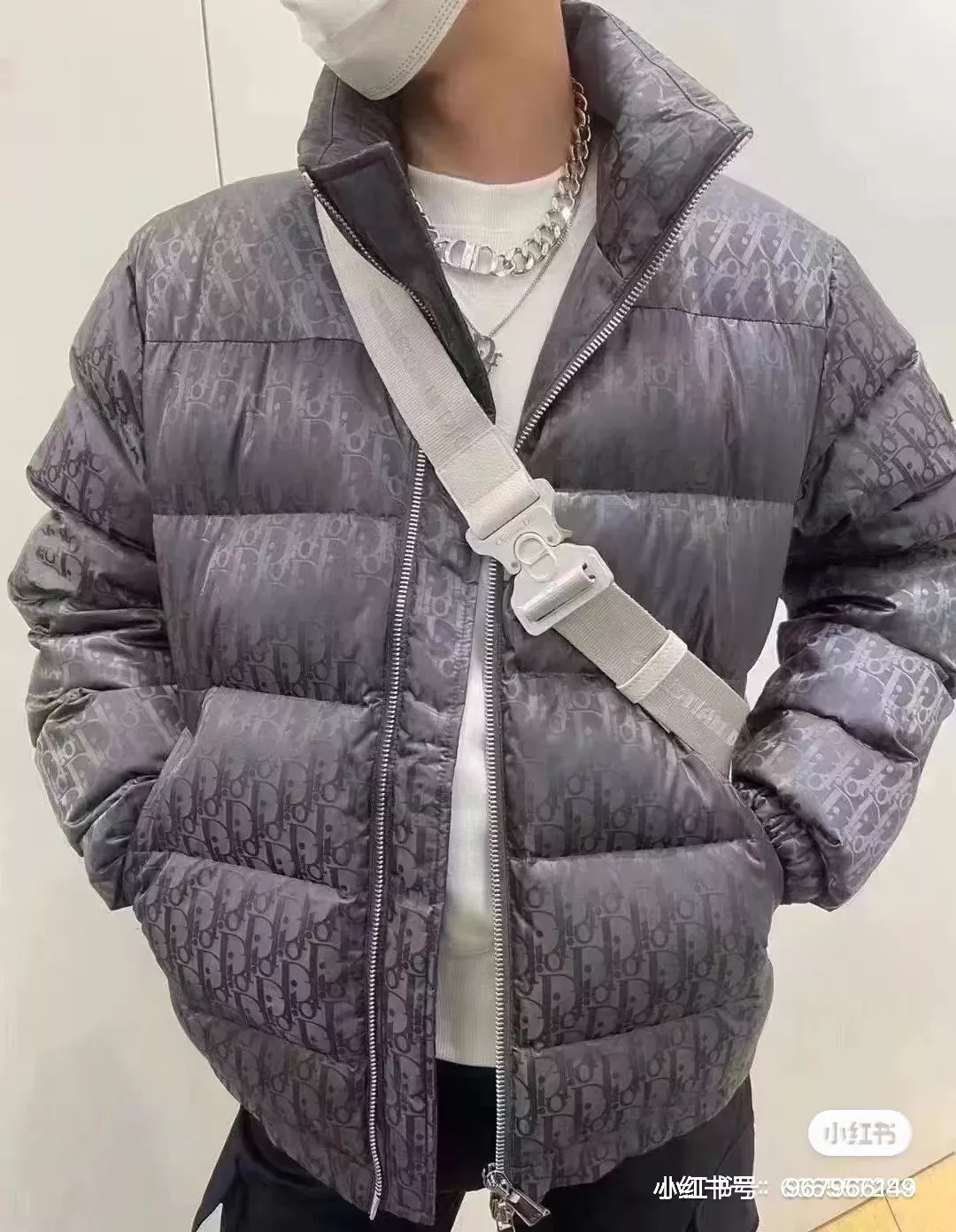 디올 오블리크 자카드 테크 패브릭 숏 다운 재킷 상세 이미지 12