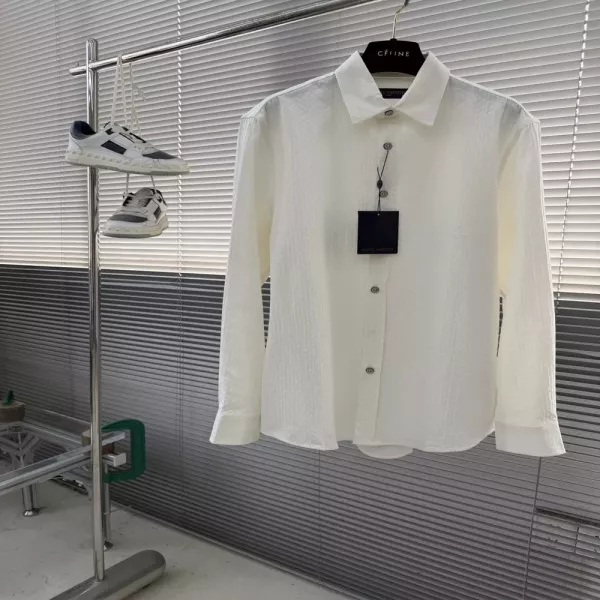 루이비통 25SS 코튼 혼방 자카드 긴소매 셔츠
