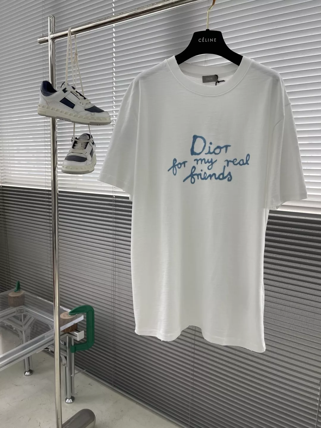 디올 하일튼 넬 콜라보 로고 자수 코튼 티셔츠 상세 이미지 1