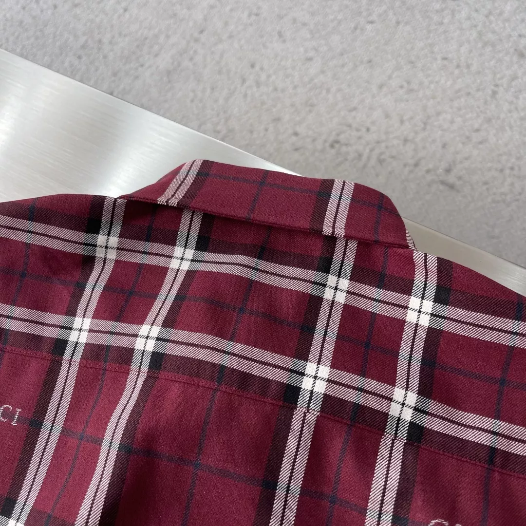 구찌 스코틀랜드 체크 자카드 안감 셔츠 상세 이미지 7